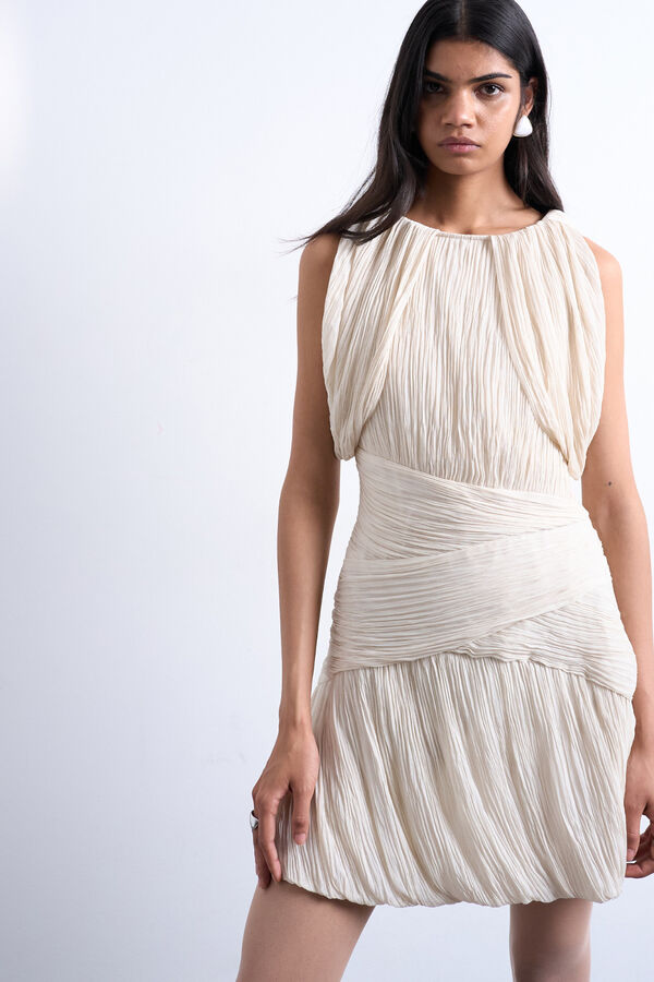 Topshop Vestido curto com detalhe franzido branco