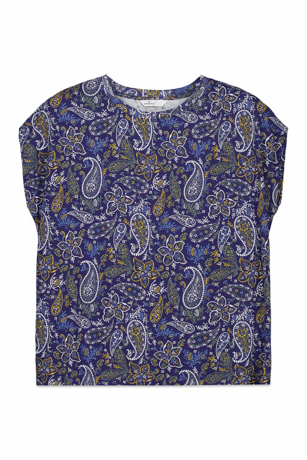 Springfield T-shirt de manga curta estampada azul