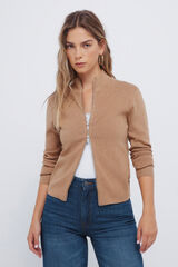 Springfield Cardigan cremallera nude