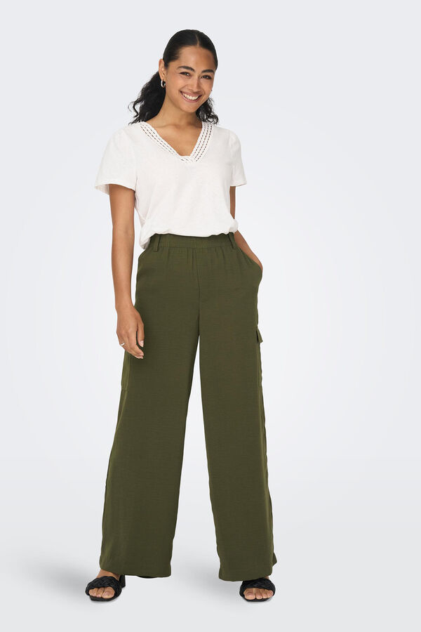 Springfield Pantalón cargo fluido verde