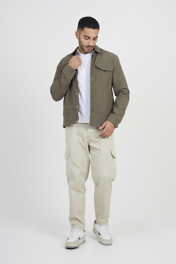 Brave Soul Sobrecamisa con cremallera kaki