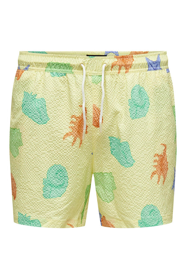 Only & Sons Ba&ntilde;ador estampado amarillo