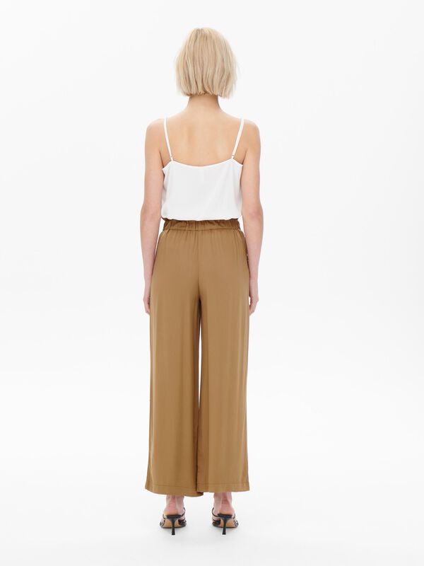 Only Pantalones corte ancho cinzento
