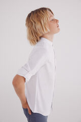 Springfield Kids Camisa estruturada de menino com gola mao branco