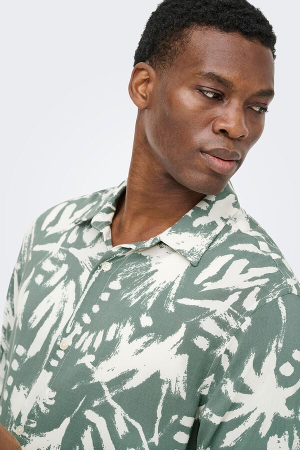 Only & Sons Camisa de manga curta verde