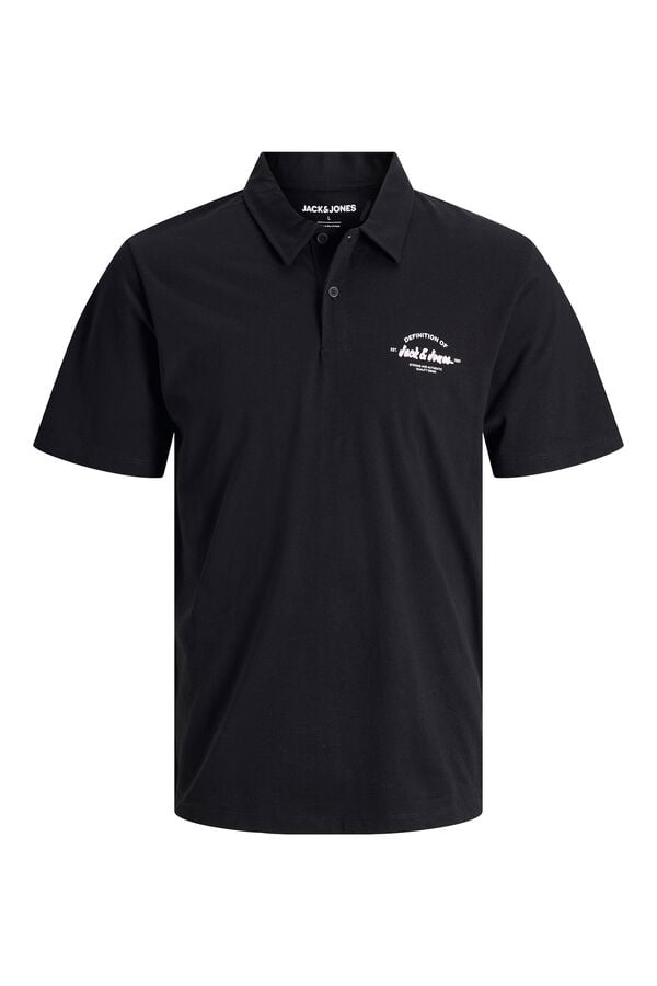 Jack & Jones PLUS Polo algod&oacute;n regular b&aacute;sico negro