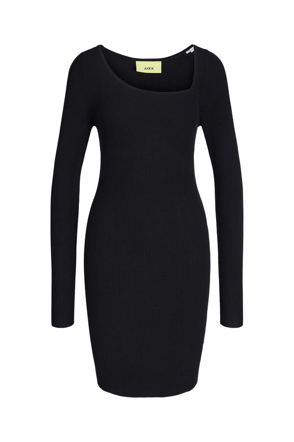 Jack & Jones Vestido de punto mini de mujer manga larga negro