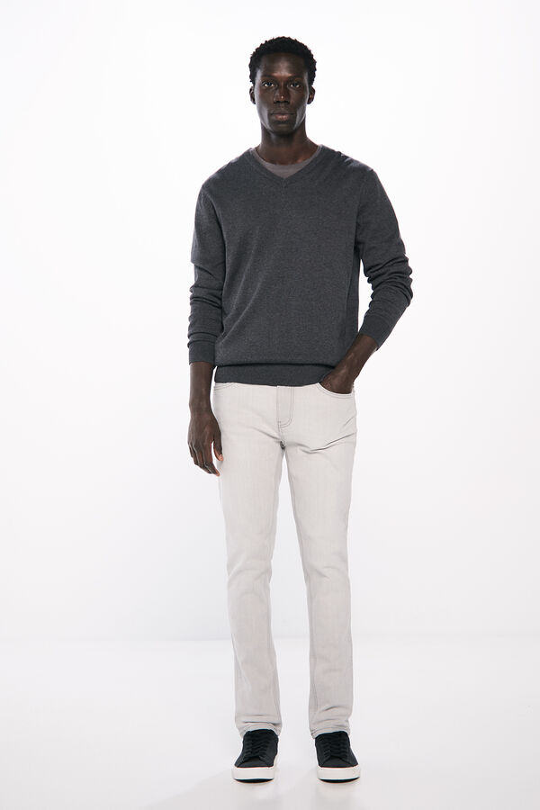 Springfield Calça jeans skinny cinza claro cinzento