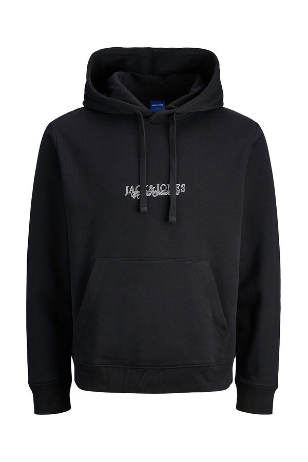 Jack & Jones PLUS Sudadera con capucha logo frontal negro
