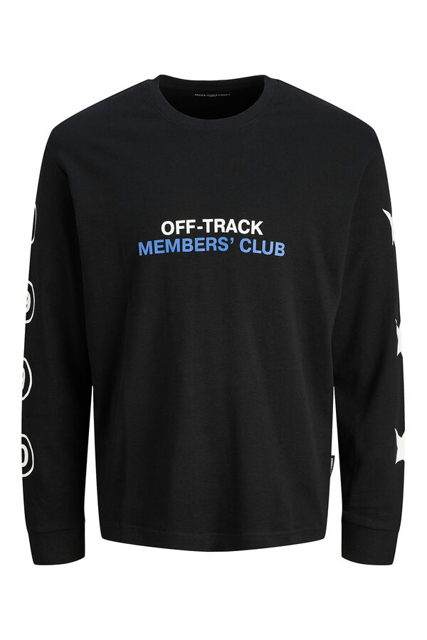 Jack & Jones T-shirt folgada de mangas comprida preto