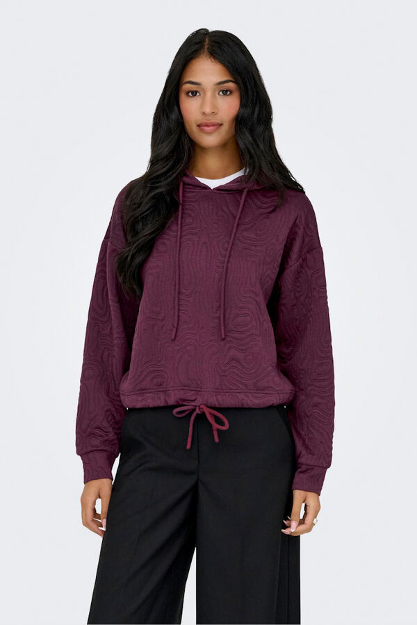 Only Sweatshirt cropped texturizado  estampado