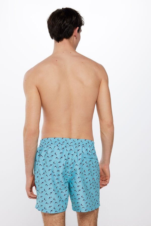 Springfield Ba&ntilde;ador estampado orcas turquesa