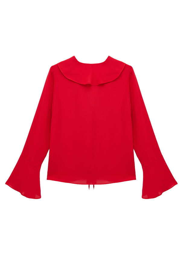 Koton Blusa de chiffon com folhos vermelho