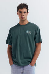 Springfield Camiseta composici&oacute;n paisajes verde