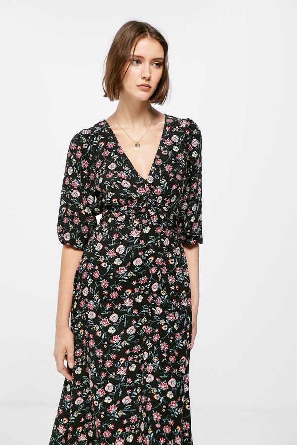 Springfield Vestido Midi Estampado Flores verde