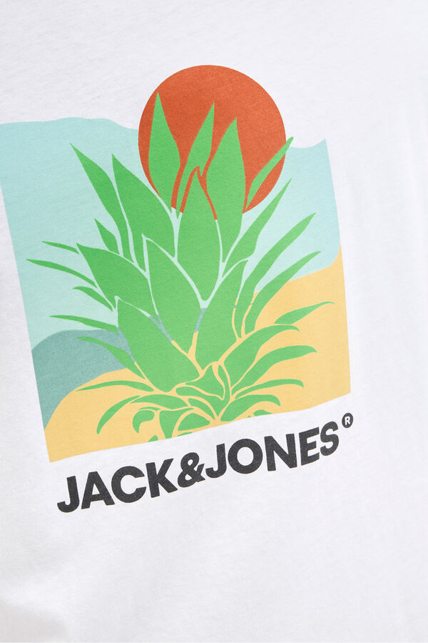 Jack & Jones Camiseta regular fit estampada blanco