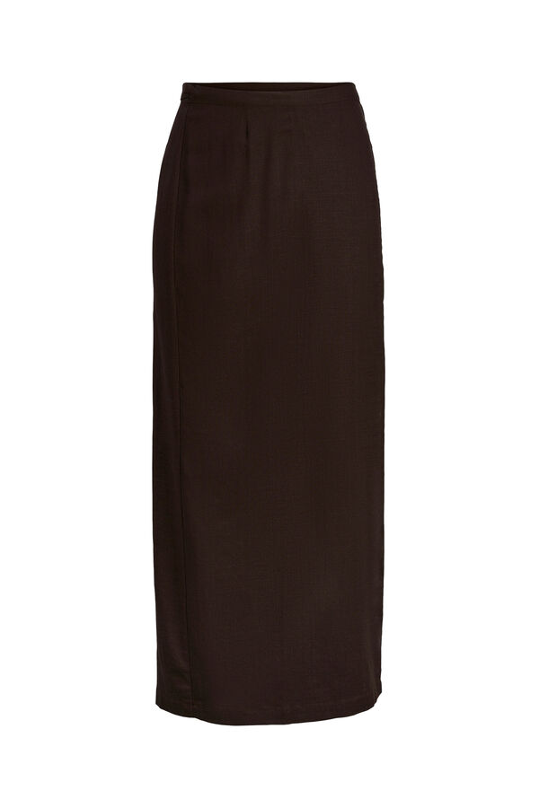 Jack & Jones Falda pareo larga de lino marr&oacute;n