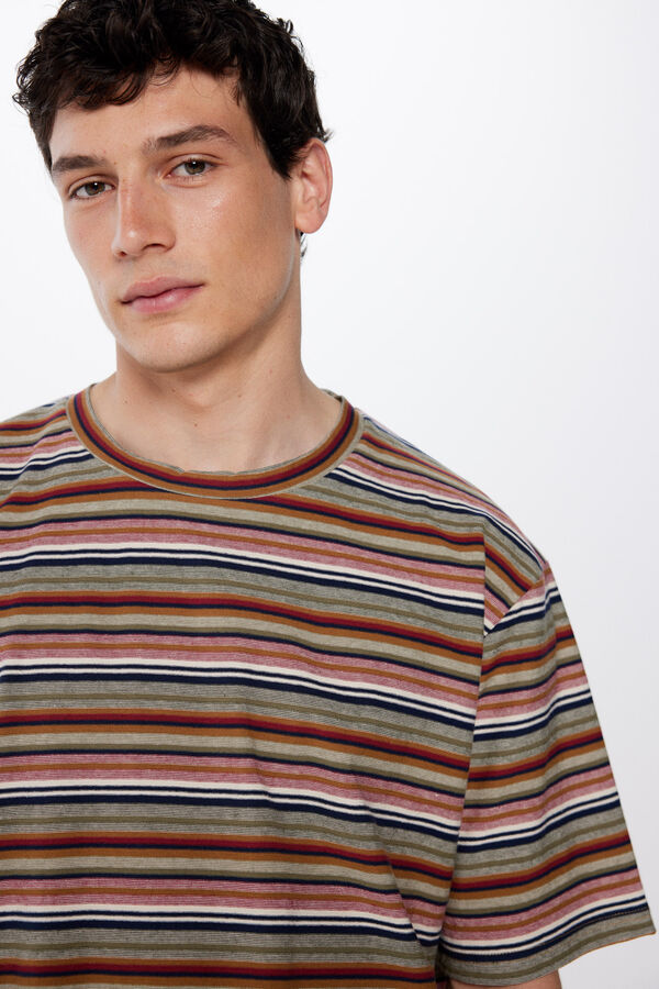 Springfield T-shirt riscas bege