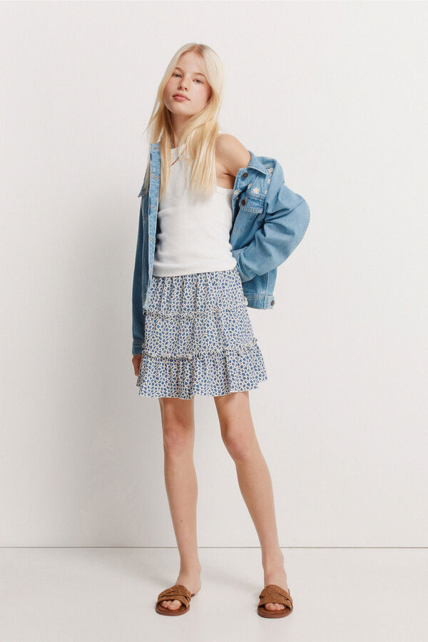 Springfield Kids Falda flores ni&ntilde;a azul