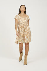 Brave Soul Vestido curto estampado bege