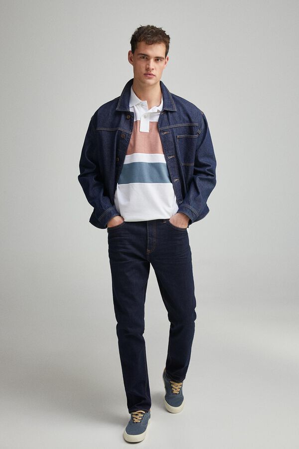 Springfield Polo piqu&eacute; bloques color regular fit blanco