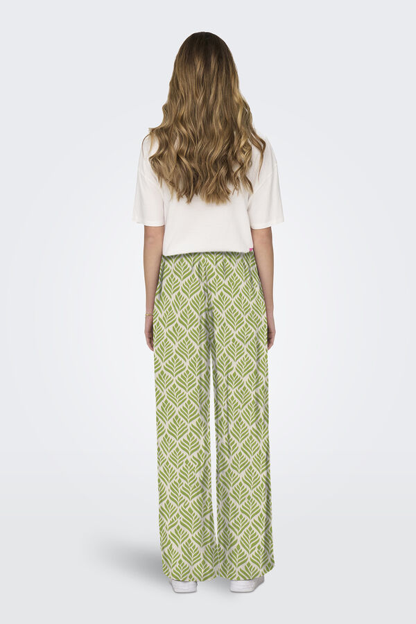 JDY Pantal&oacute;n ancho estampado gris