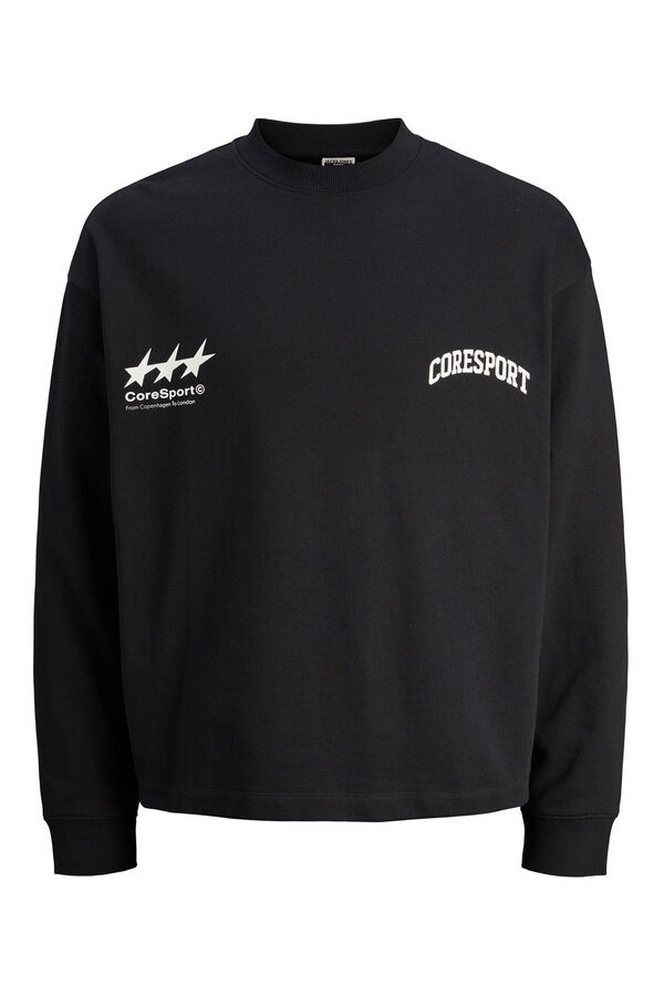 Jack & Jones sweatshirt cropped com itens essenciais para atletismo preto
