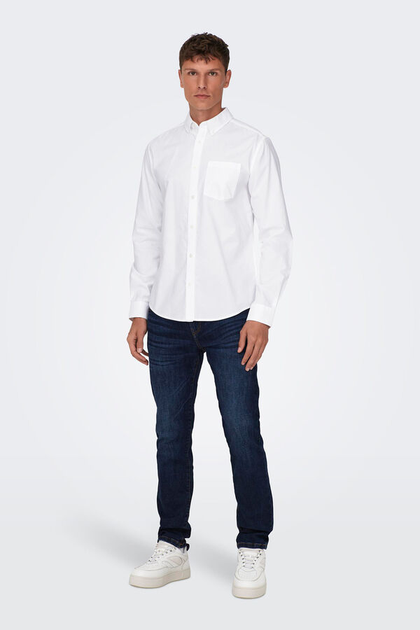 Only & Sons Camisa oxford branco