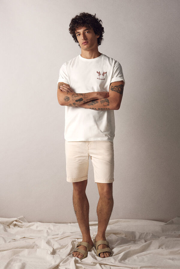 Springfield Bermuda ligera color slim fit blanco