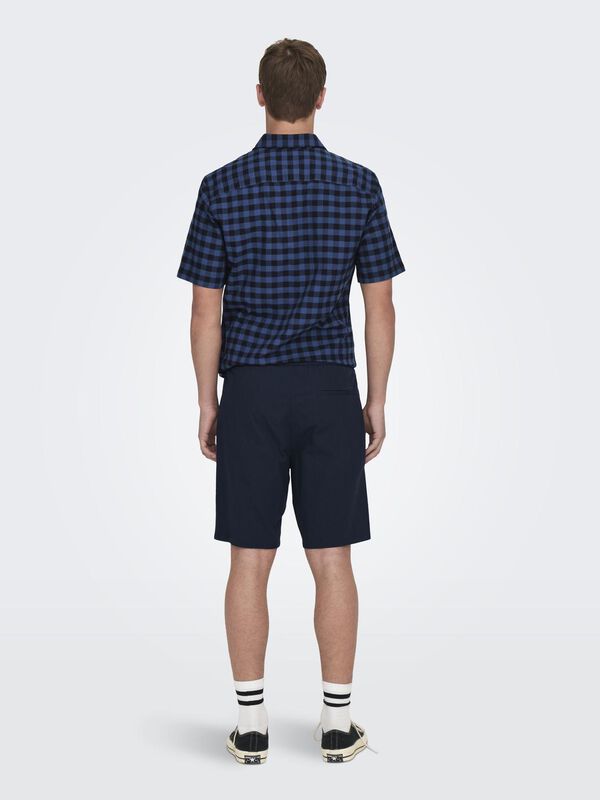 Only & Sons Bermudas linho azul