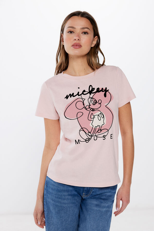 Springfield T-shirt Mickey Mouse relevo rosa