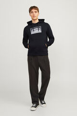 Jack & Jones Sweatshirt com capuz padr&atilde;o preto