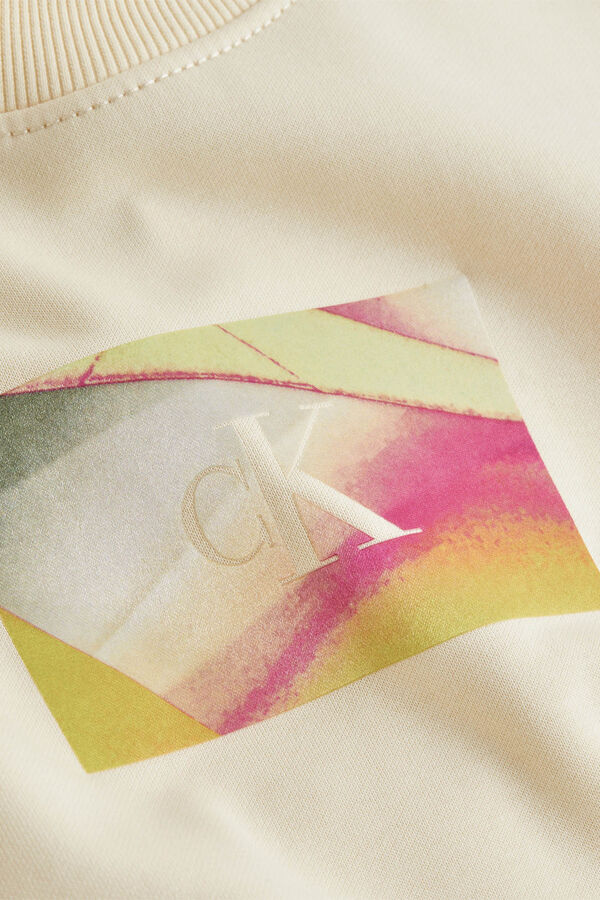 CK Jeans Sudadera de mujer sin capucha amarillo