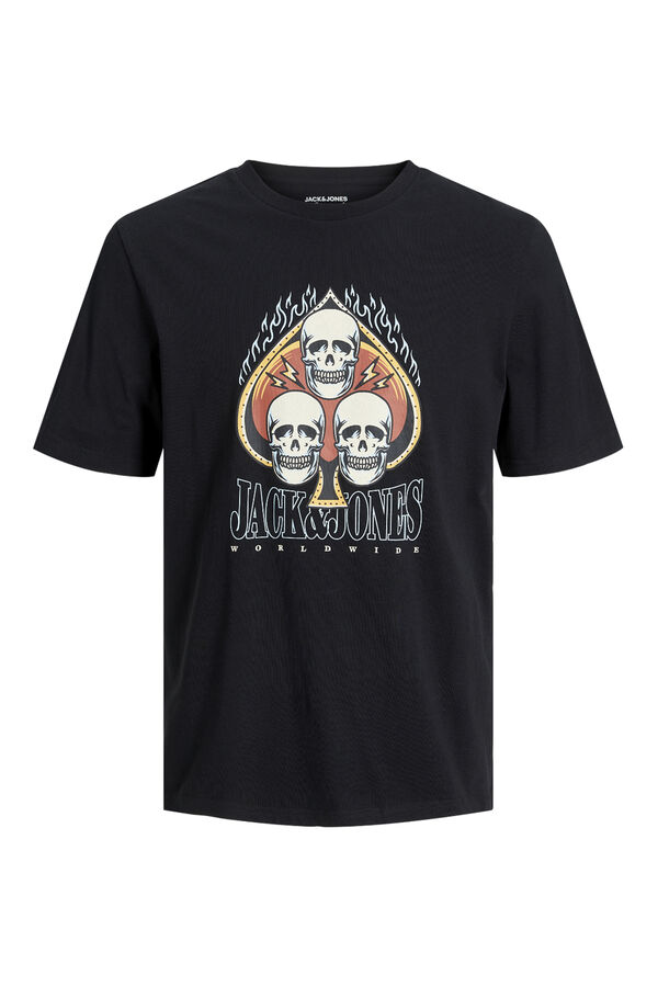 Jack & Jones PLUS T-shirt manga curta com print PLUS preto