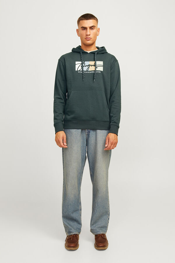Jack & Jones Sudadera capucha regular fit gris