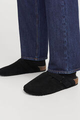 Jack & Jones Zueco de ante con hebilla negro