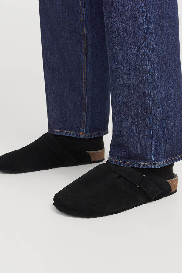 Jack & Jones Zueco de ante con hebilla negro