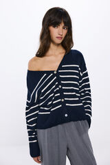 Springfield Cardig&atilde; riscas de marinheiro azul