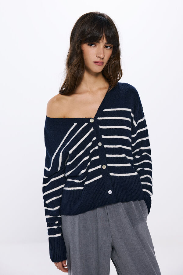 Springfield Cardig&atilde; riscas de marinheiro azul