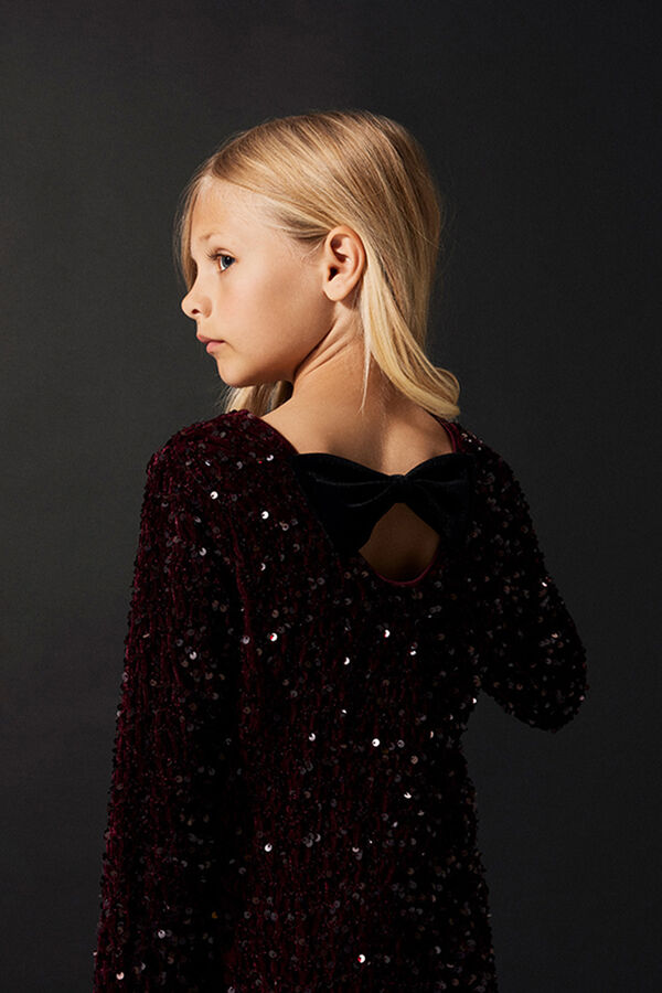 Name It Vestido de lentejuelas y terciopelo de ni&ntilde;a morado/lila