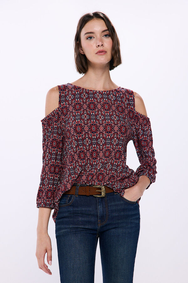 Springfield Blusa &eacute;tnica hombros descubiertos naranja