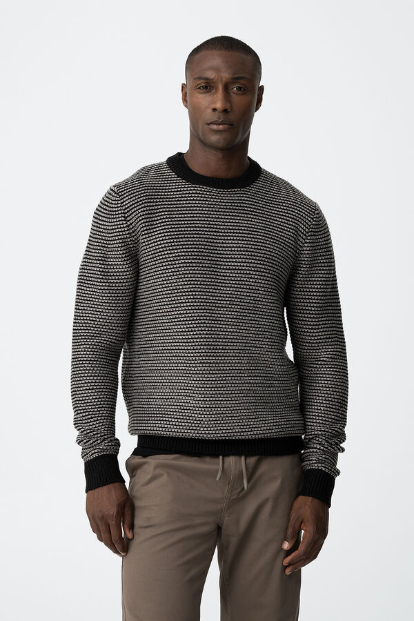 Tiffosi Jersey de punto a rayas gris