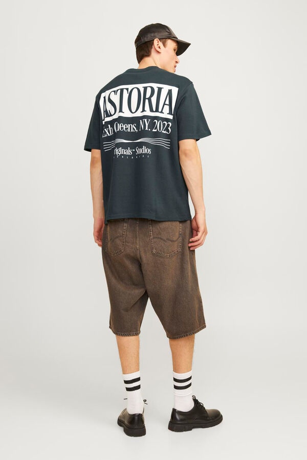 Jack & Jones Camiseta estampada folgada cinzento