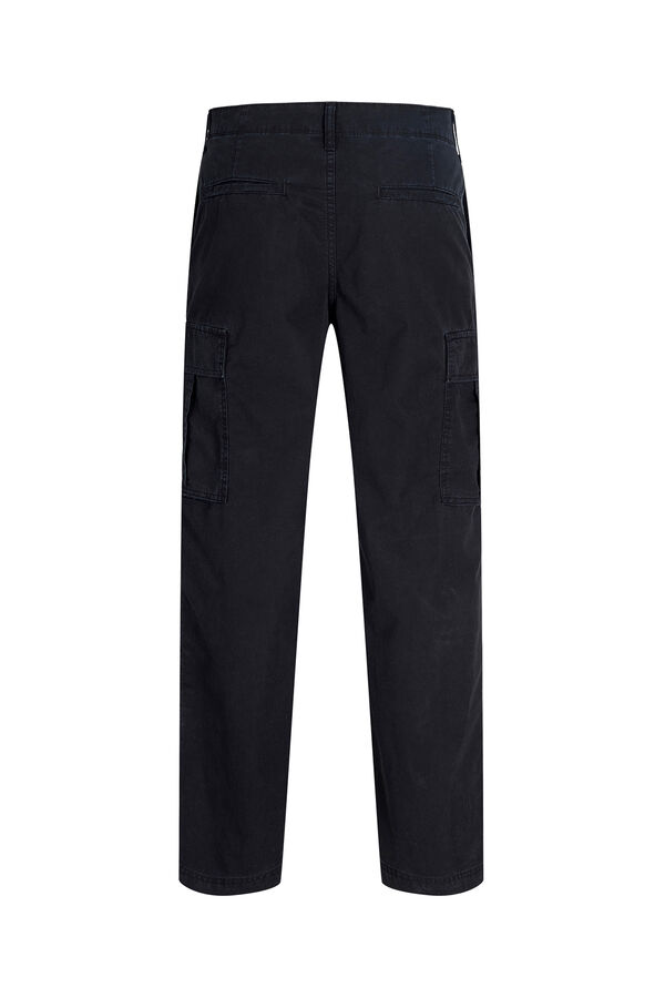 JJ REBEL Cal&ccedil;a cargo em algod&atilde;o de cintura m&eacute;dia preto