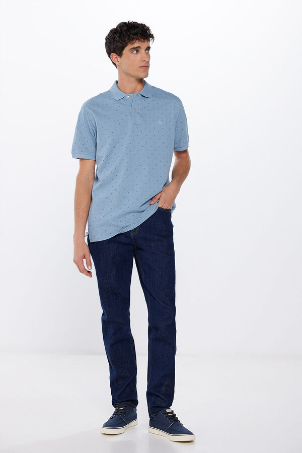 Springfield Polo piqu&eacute; estampado regular fit azul