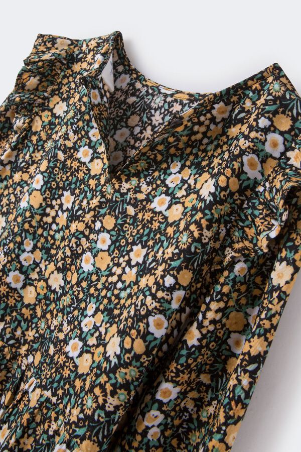 Springfield Kids Vestido floral verde ni&ntilde;a marr&oacute;n