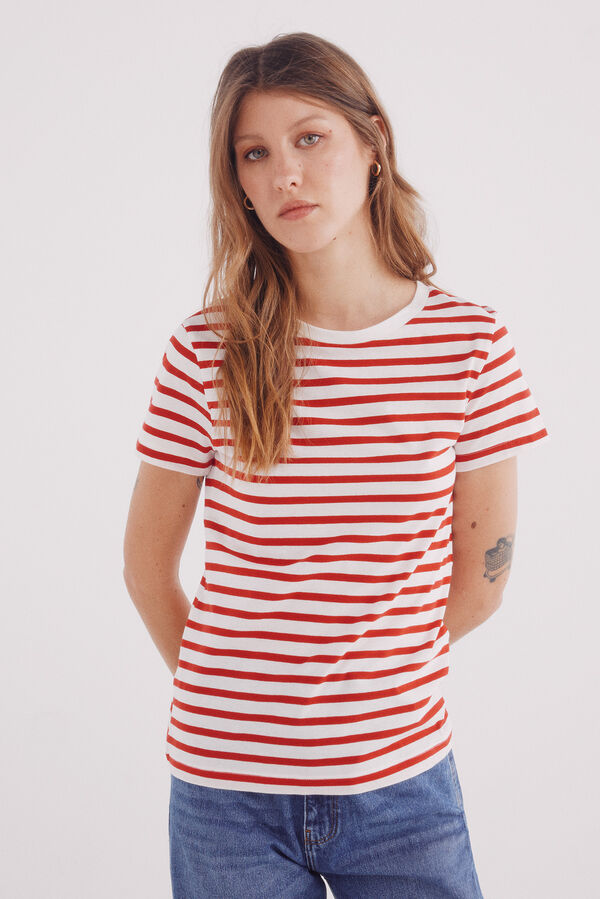 Springfield Camiseta rayas marineras rojo