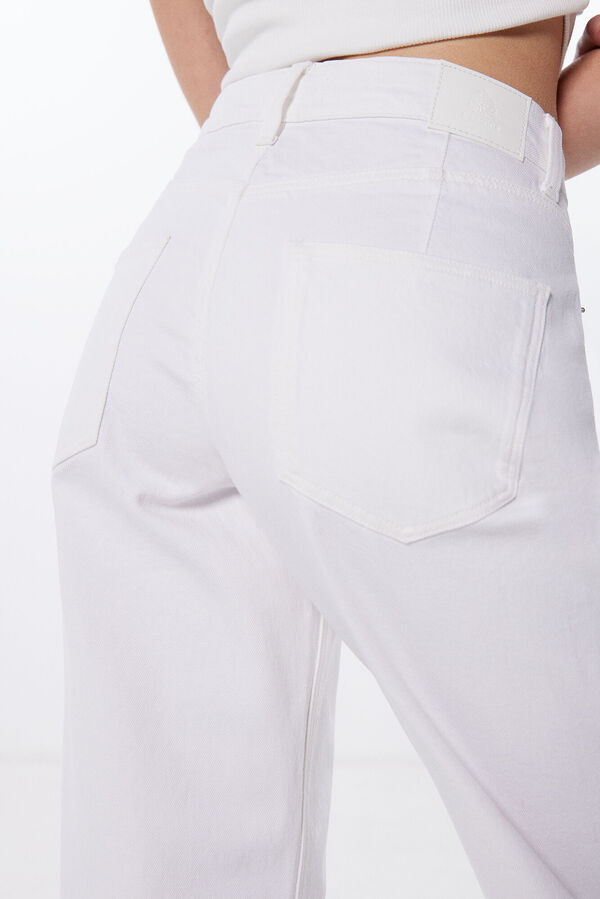 Springfield Jeans Wide leg blanco
