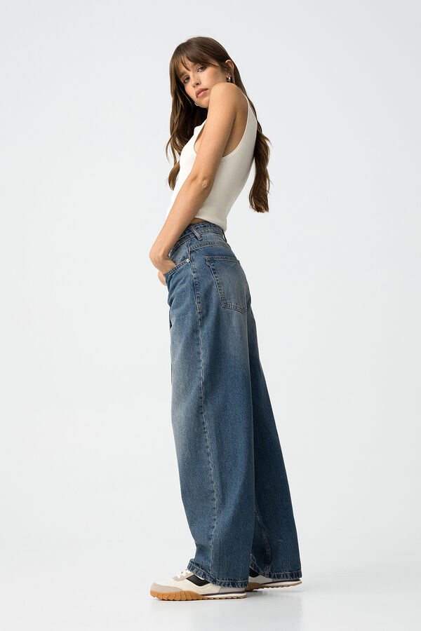 Tiffosi Jeans Ava Balloon Fit con Cintur&oacute;n azul
