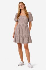 Noisy May Vestido curto com la&ccedil;ada nas costas cru